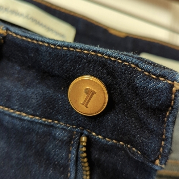 Pilcro Stet Twisted Seam Mid Rise Dark Wash Buttoned Ankle Crop Skinny Jeans 27 - Picture 11 of 16